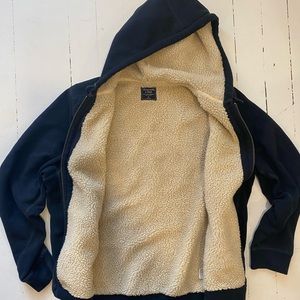 Abercrombie & Fitch Sherpa lined hoodie navy blue XL